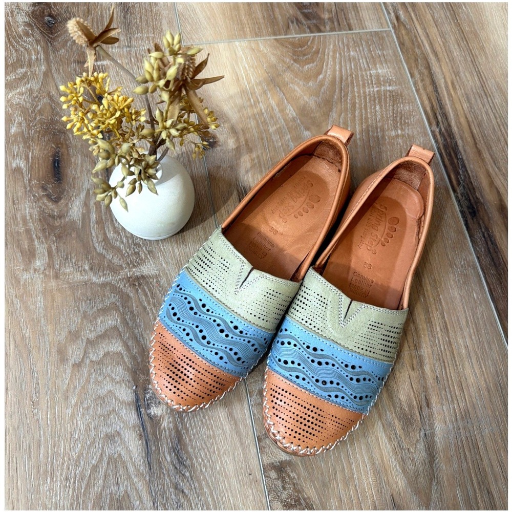 Spring Step Highwest Leather Loafers Womens 7.5 EU38 Slip-On Comfort Flats Boho
